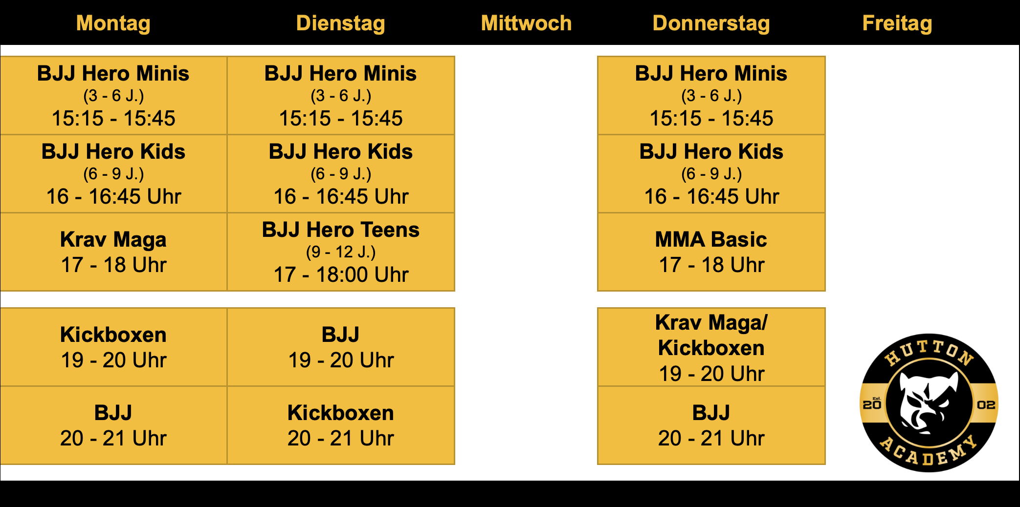 Stundenplan Hutton Academy Geretsried