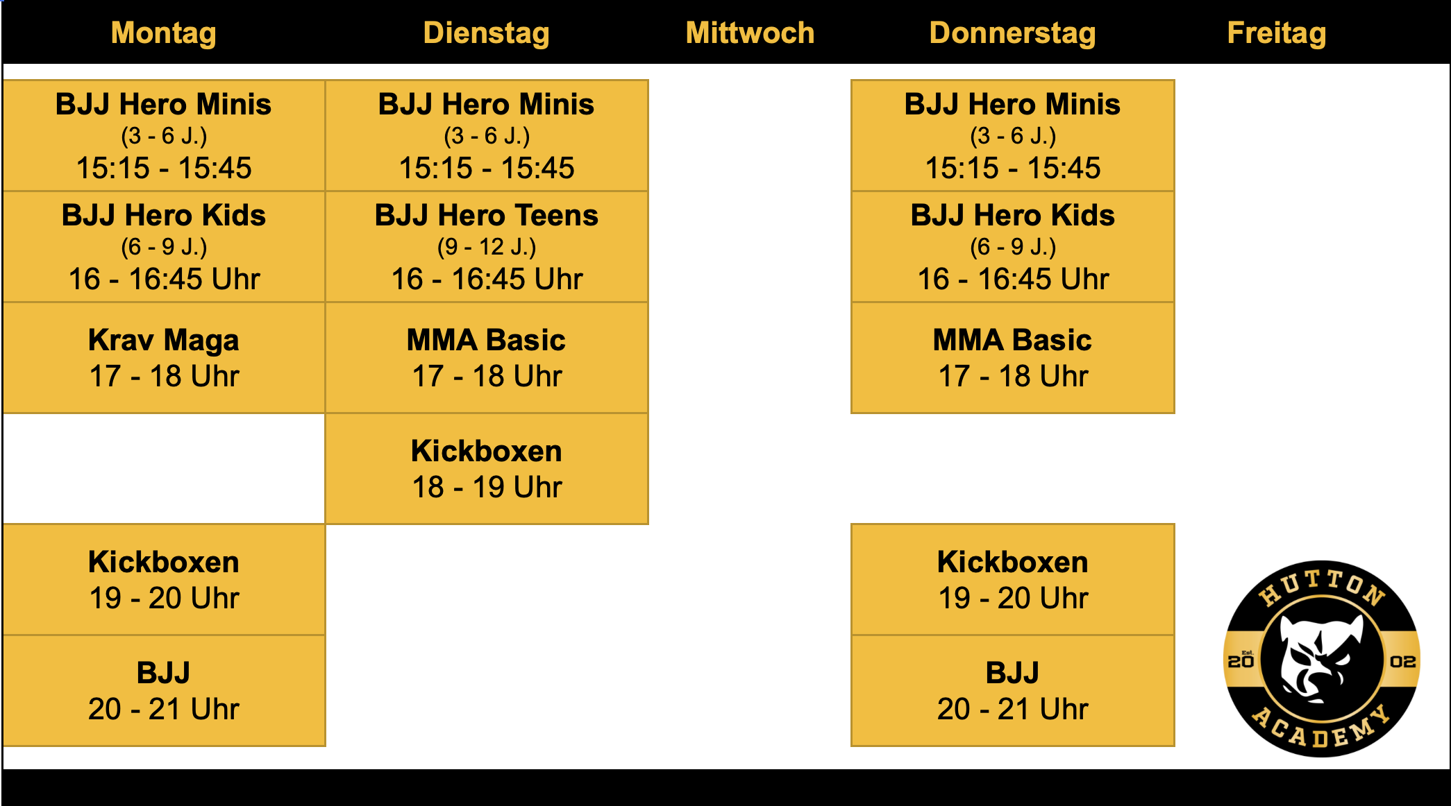 Stundenplan Hutton Academy Geretsried